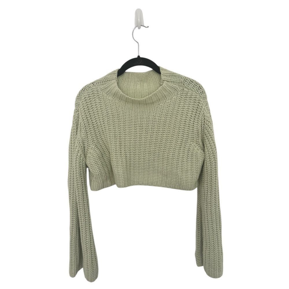 Shein SHEIN Mint Green Cropped Sweater | Mock Neck | Flared Sleeve Size M / US 6-8 / IT 42-44 - 5 Thumbnail