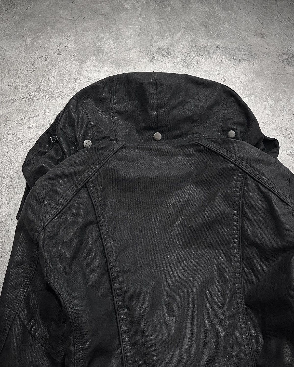 Japanese Brand Luv Maison Bono Waxed Assymetric Jacket Kmrii Style Size US S / EU 44-46 / 1 - 9 Thumbnail