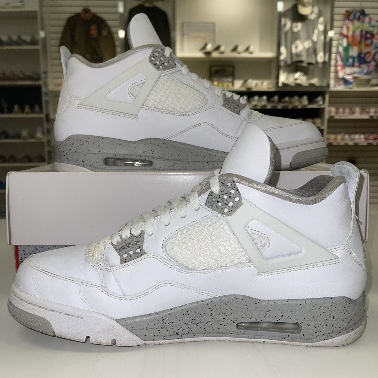 Jordan Brand Air Jordan 4 Retro 'White Oreo' WORN WITH BOX Size US 12 / EU 45 - 2 Thumbnail