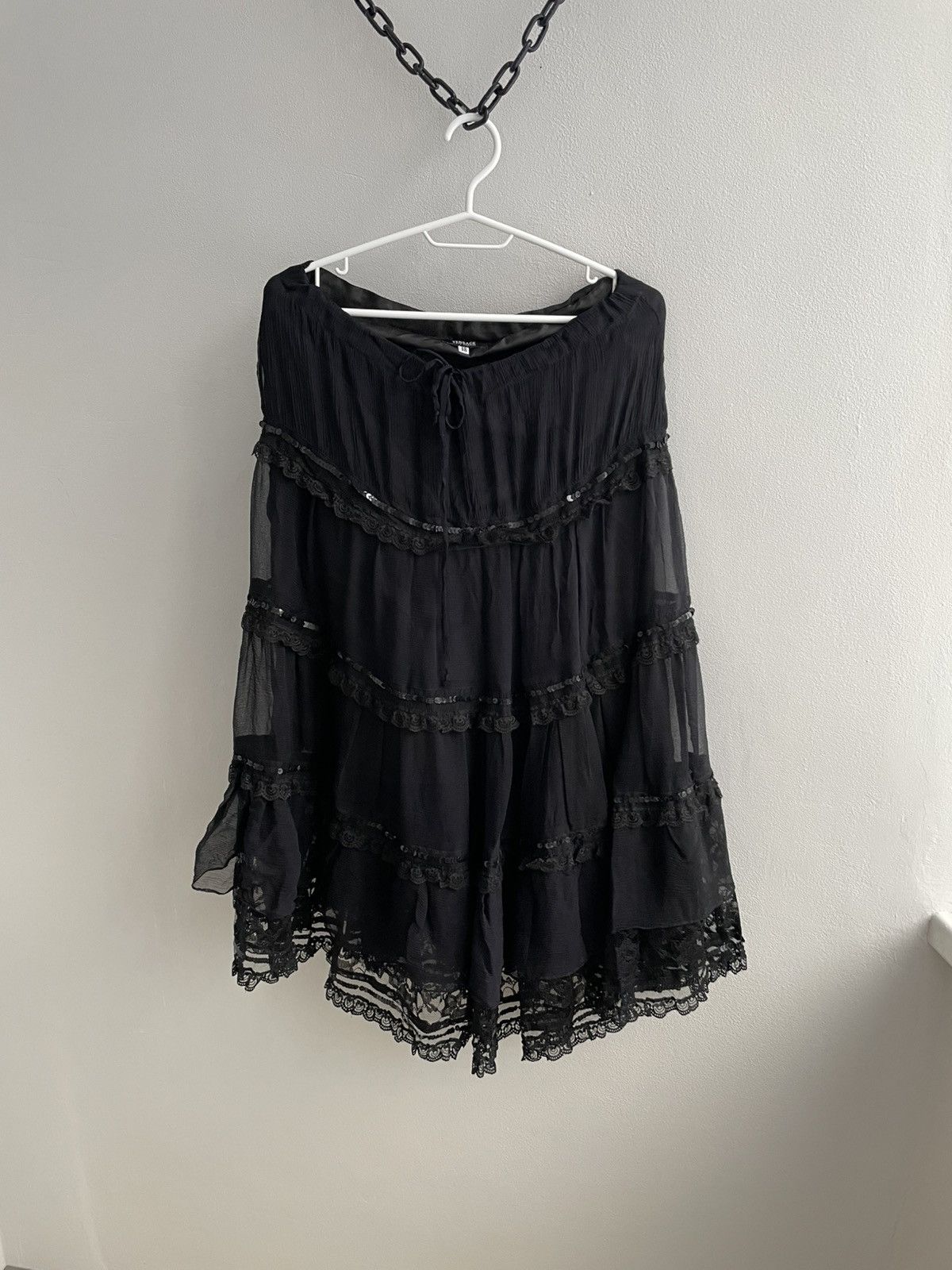 Versace Versace Silk Skirt Luxury 90s Y2K Versace Jeans Couture Size 26" / US 2 / IT 38 - 1 Thumbnail