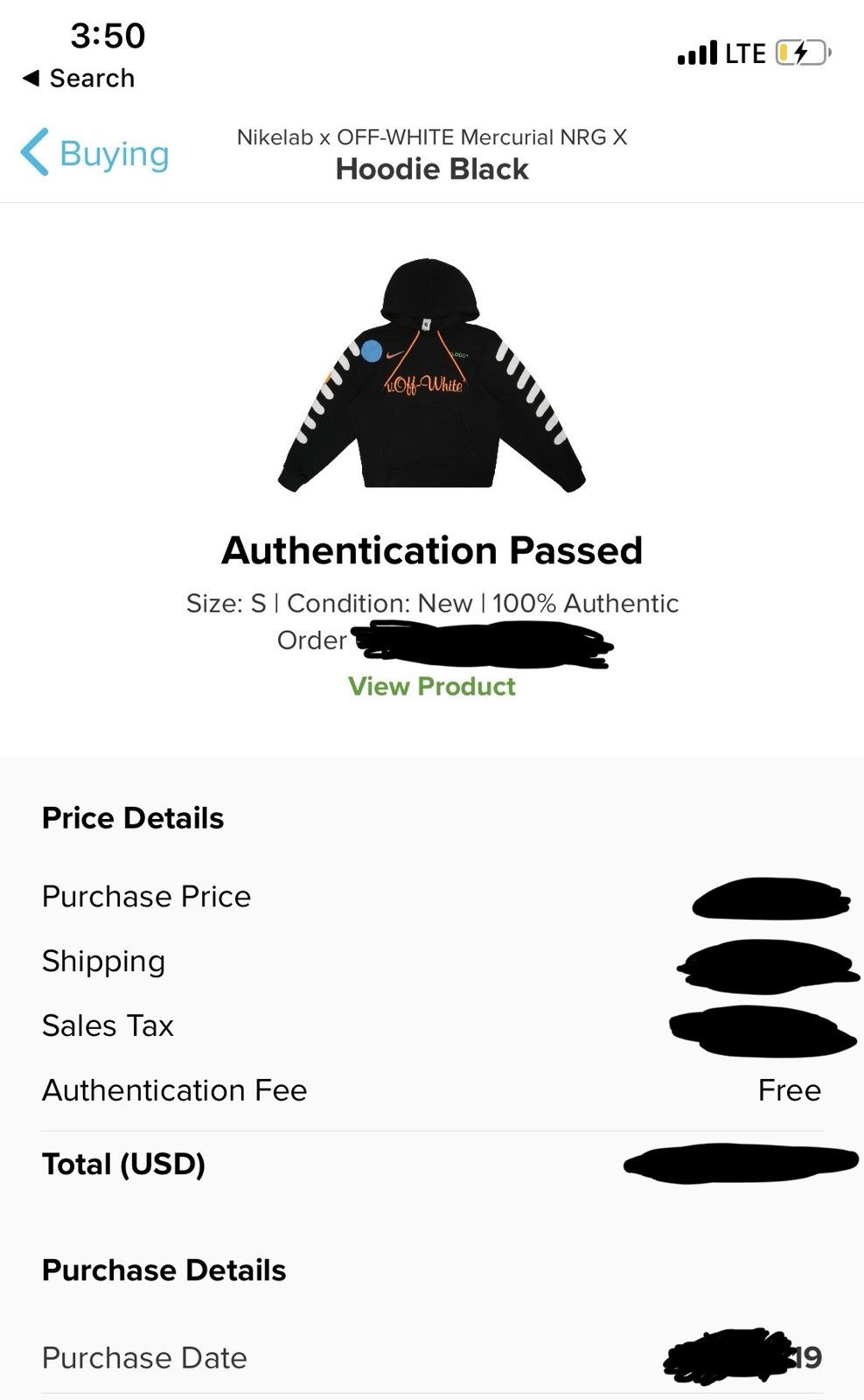 Nike × Off-White Nike Lab x OFF-WHITE Mercurial NRG Hoodie Sz Small WITH TAGS Size US S / EU 44-46 / 1 - 11 Thumbnail
