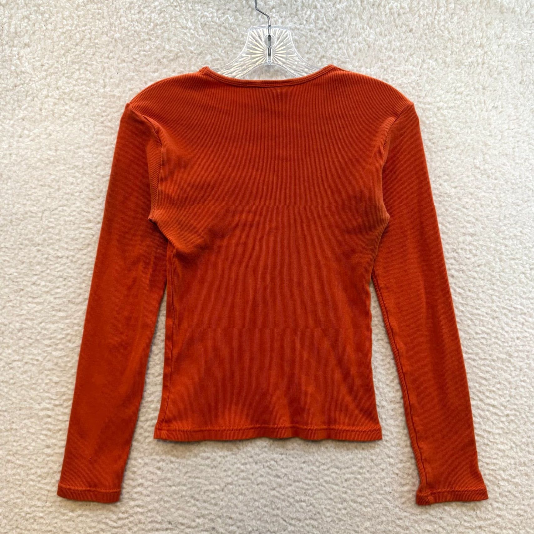 Abercrombie & Fitch VINTAGE Abercrombie Shirt M Orange 90s Rib Knit Boho Fairy Grunge Size M / US 6-8 / IT 42-44 - 2 Thumbnail