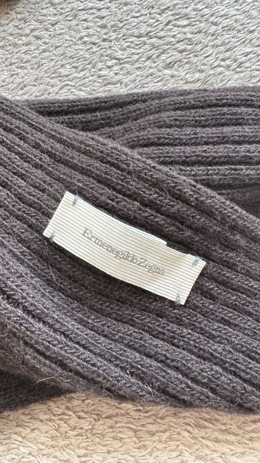 Ermenegildo Zegna ERMENEGILDO ZEGNA STRIPED CASHMERE BROWN SCARF Size ONE SIZE - 3 Thumbnail