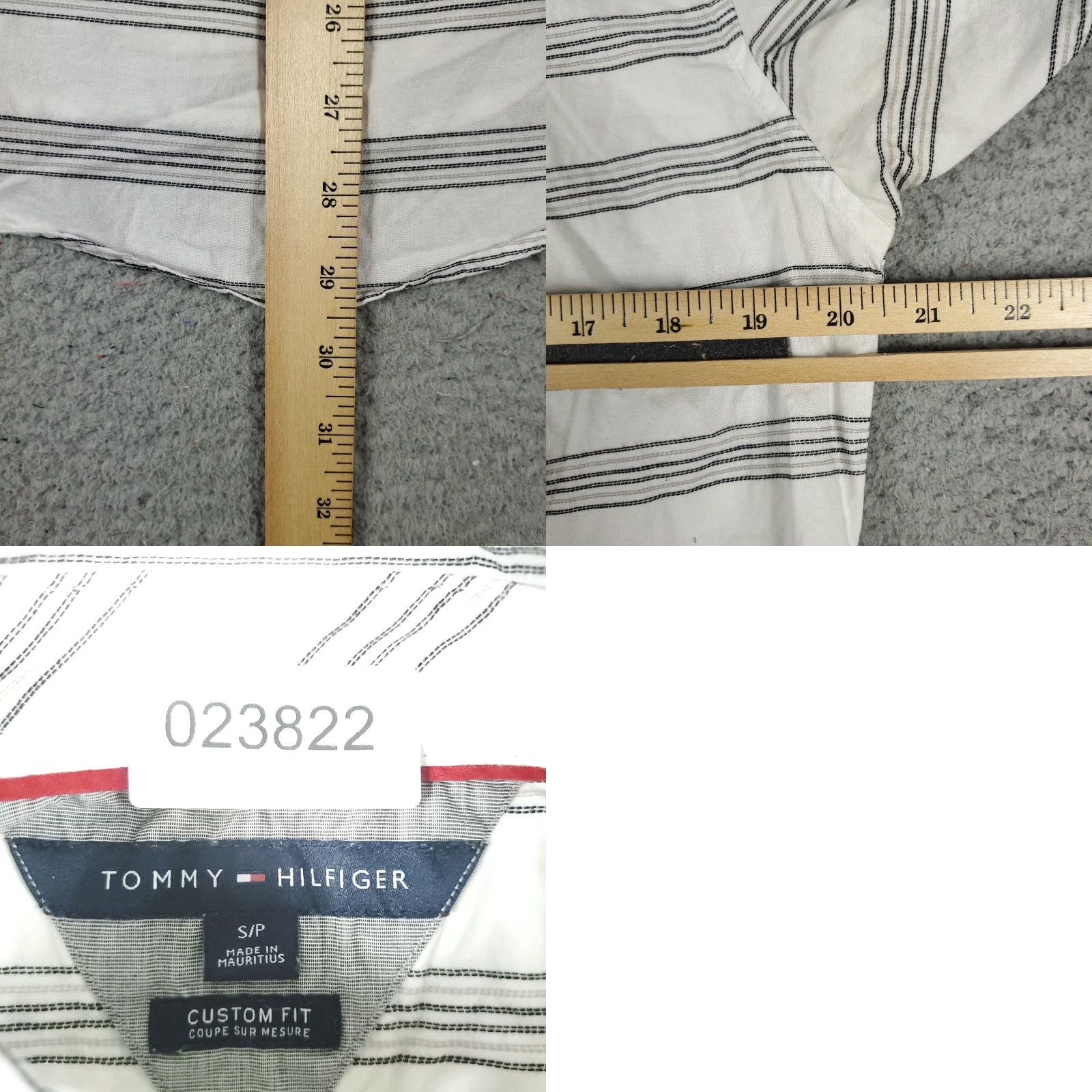 Tommy Hilfiger Tommy Hilfiger Gray Striped Button-Up Shirt Men's Small Short Sleeve Casual Modern Preppy Size US S / EU 44-46 / 1 - 8 Thumbnail