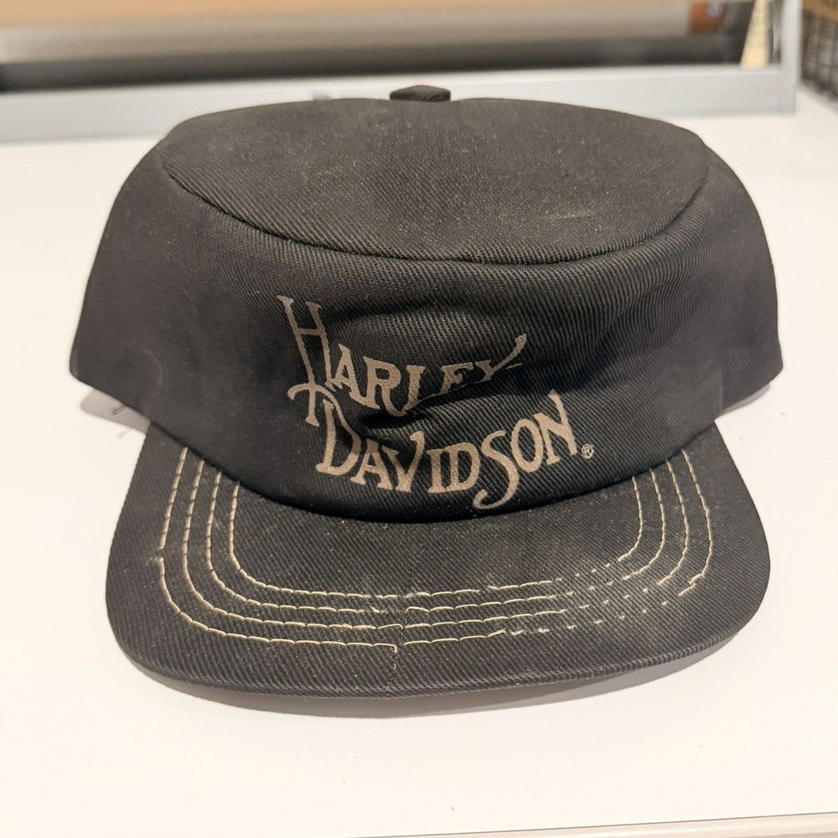Harley Davidson Vintage Harley Davidson Painter Hat Flat Top 70s USA Size ONE SIZE - 1 Thumbnail
