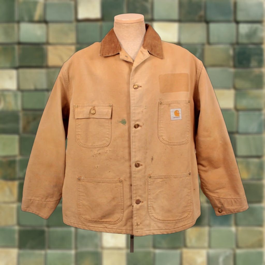 Carhartt VINTAGE Carhartt 90s Chore Jacket Khaki Canvas Size 44-46 Mens Size US S / EU 44-46 / 1 - 1 Thumbnail