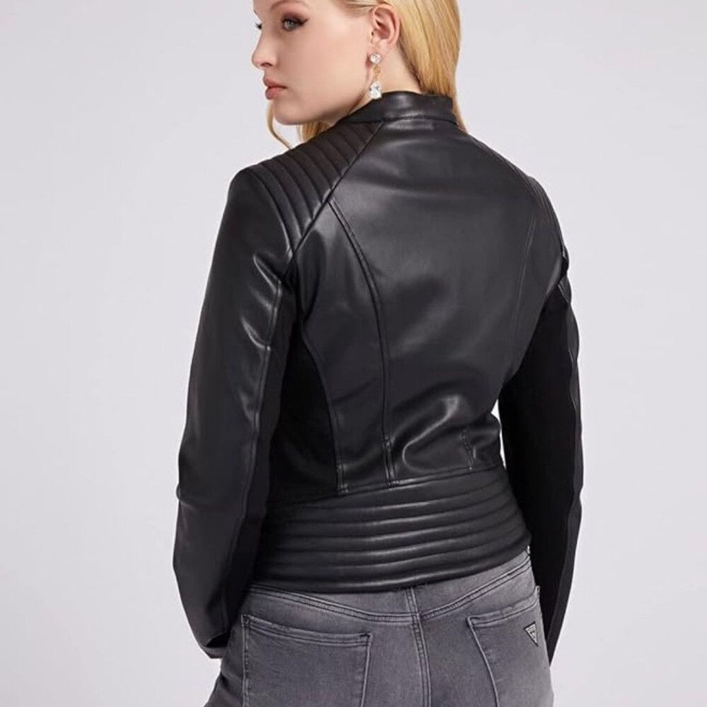 Guess GUESS NWOT Fiammetta Faux Leather Jet Black Jacket Size XL Size XL / US 12-14 / IT 48-50 - 2 Thumbnail