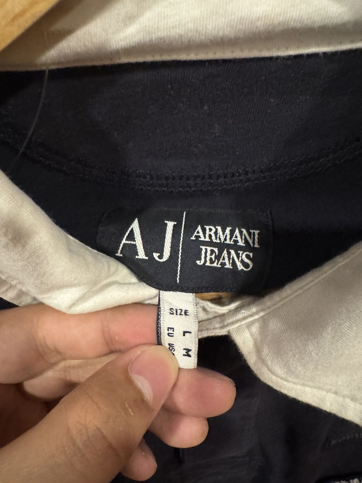 Armani × Emporio Armani × Vintage Armani Jeans Long Sleeve Polo Size US M / EU 48-50 / 2 - 3 Thumbnail