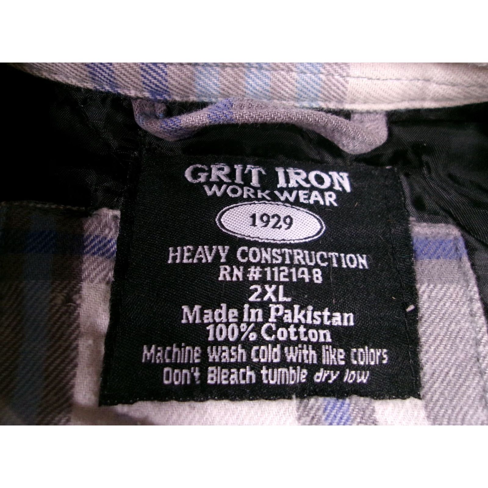 Vintage **Grit Iron Men's 2XL Work Shirt Jacket Gray Plaid** User: Grit Iron Men's 2XL Workshirt Jacket Gray Plaid Size US XXL / EU 58 / 5 - 7 Thumbnail