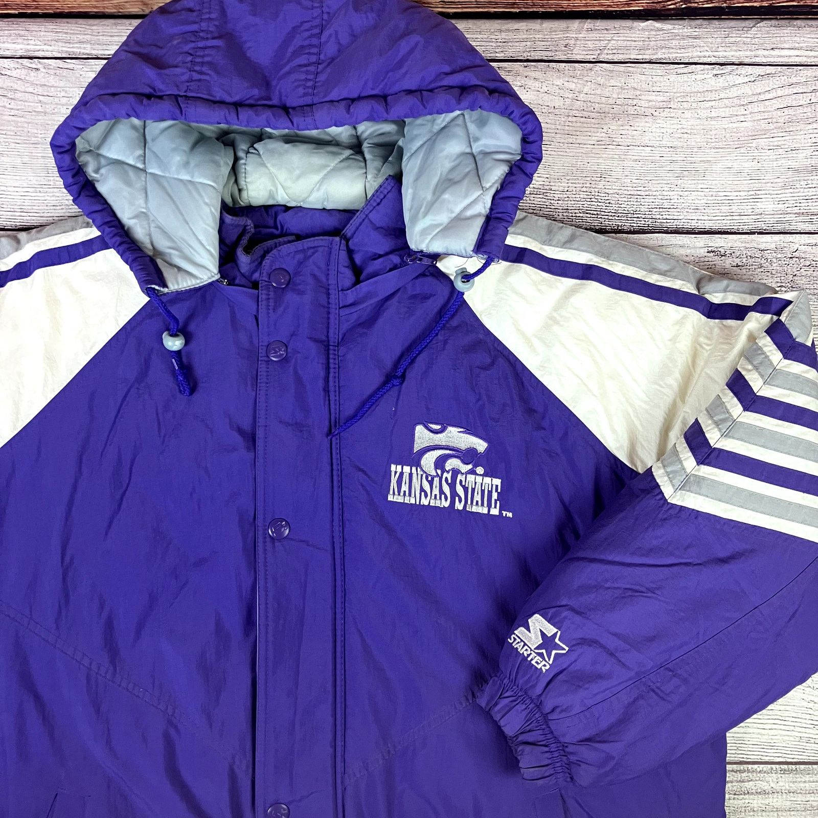 Starter × Vintage Vintage 1990s Kansas State Wildcats Starter Puffer Coat Size US XL / EU 56 / 4 - 8 Thumbnail