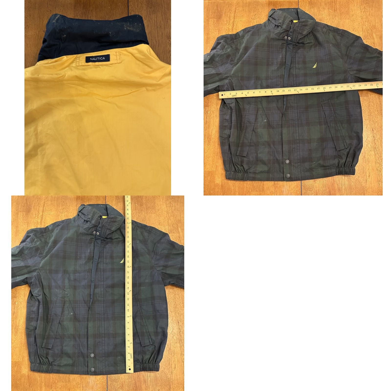 Nautica VINTAGE Nautica Jacket XL Green Reversible Full Zip Plaid Yellow Mens 90s Size US XL / EU 56 / 4 - 8 Thumbnail