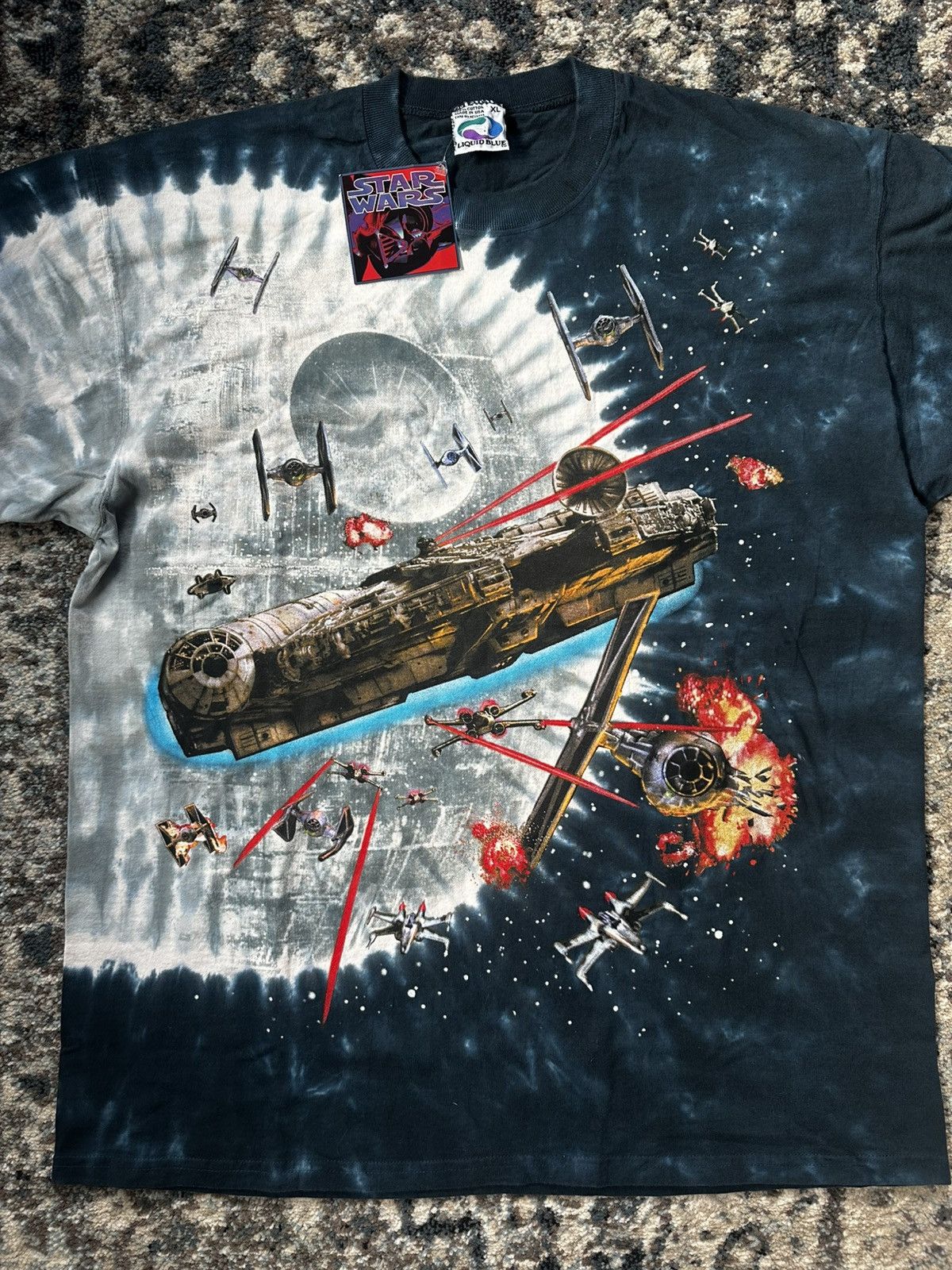 Liquid Blue Vintage 1997 Star Wars Liquid Blue All Over Print T-Shirt Size US XL / EU 56 / 4 - 1 Thumbnail