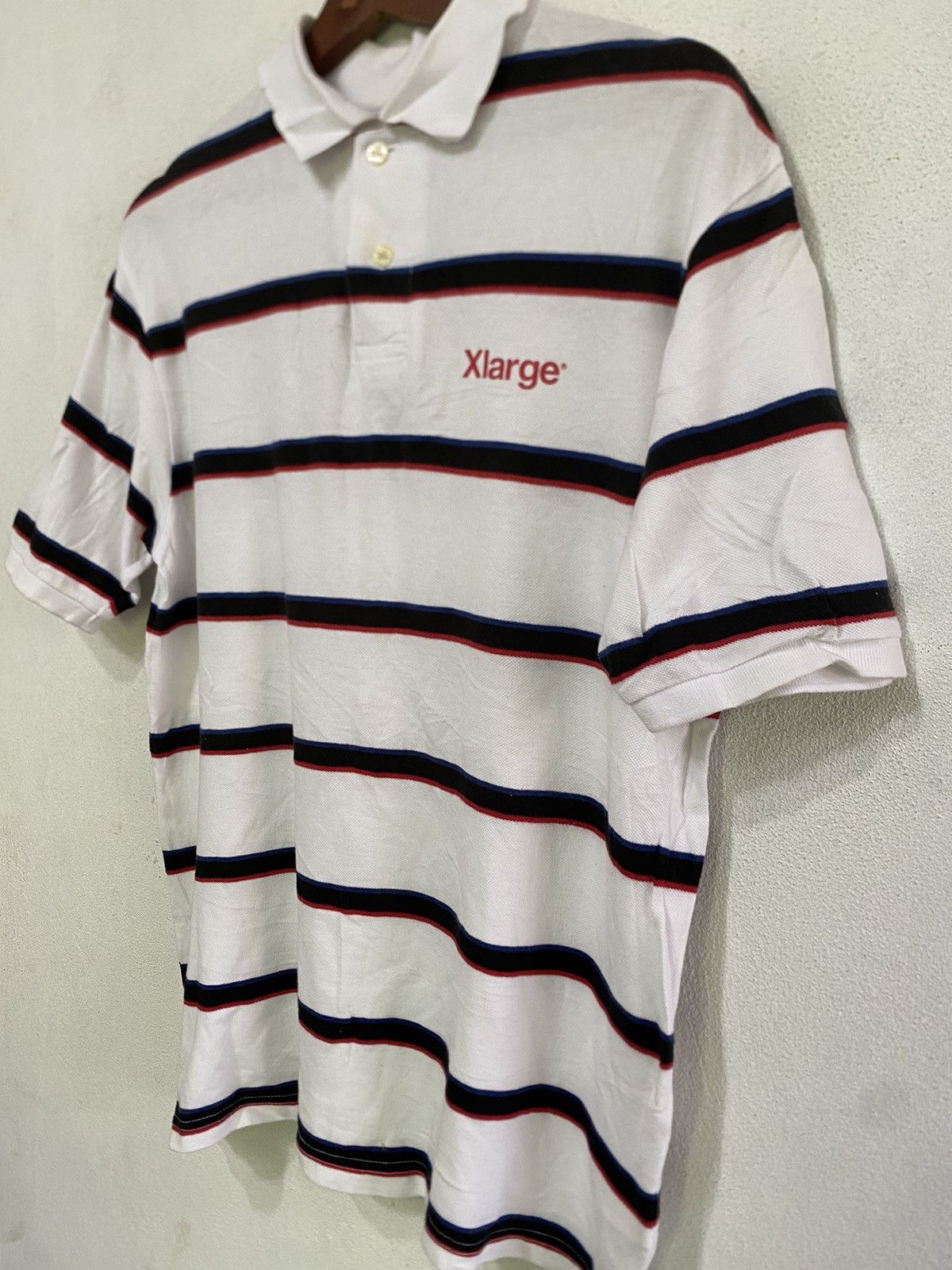 Japanese Brand × Xlarge X Large Collar T Shirt Blue Striped Size US L / EU 52-54 / 3 - 5 Thumbnail
