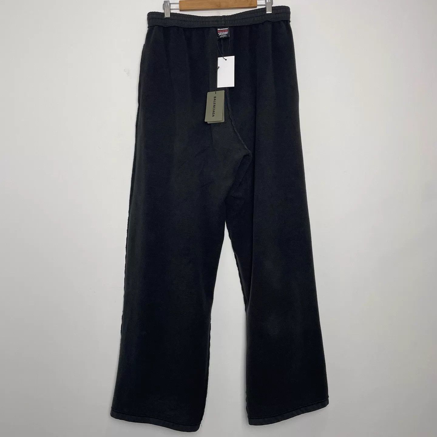 Balenciaga Balenciaga Embro Logo Wide-Leg Knit SP Men's Black L Size US 34 / EU 50 - 2 Thumbnail