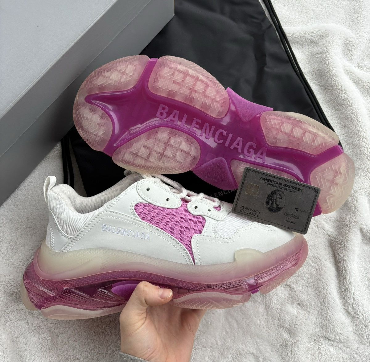 Balenciaga Balenciaga Triple S Pink/White Sneakers Size US 9 / EU 42 - 2 Thumbnail