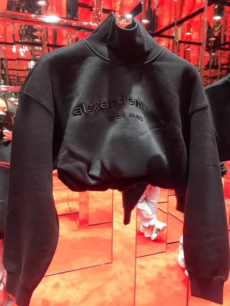 Alexander Wang Alexander Wang Cropped Embroidered Sweatshirt- Size M / US 6-8 / IT 42-44 - 1 Thumbnail