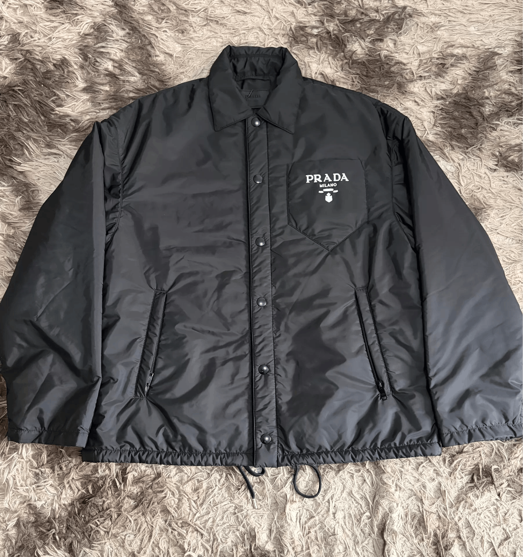 Prada Prada Black Lapel 1-Button Oversized Down Jacket S Size US S / EU 44-46 / 1 - 1 Thumbnail