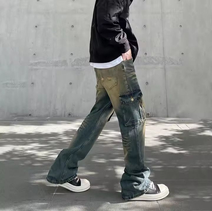 Japanese Brand × Jean Vintage Denim Straight Leg Cargo Jeans Size US 33 - 2 Thumbnail