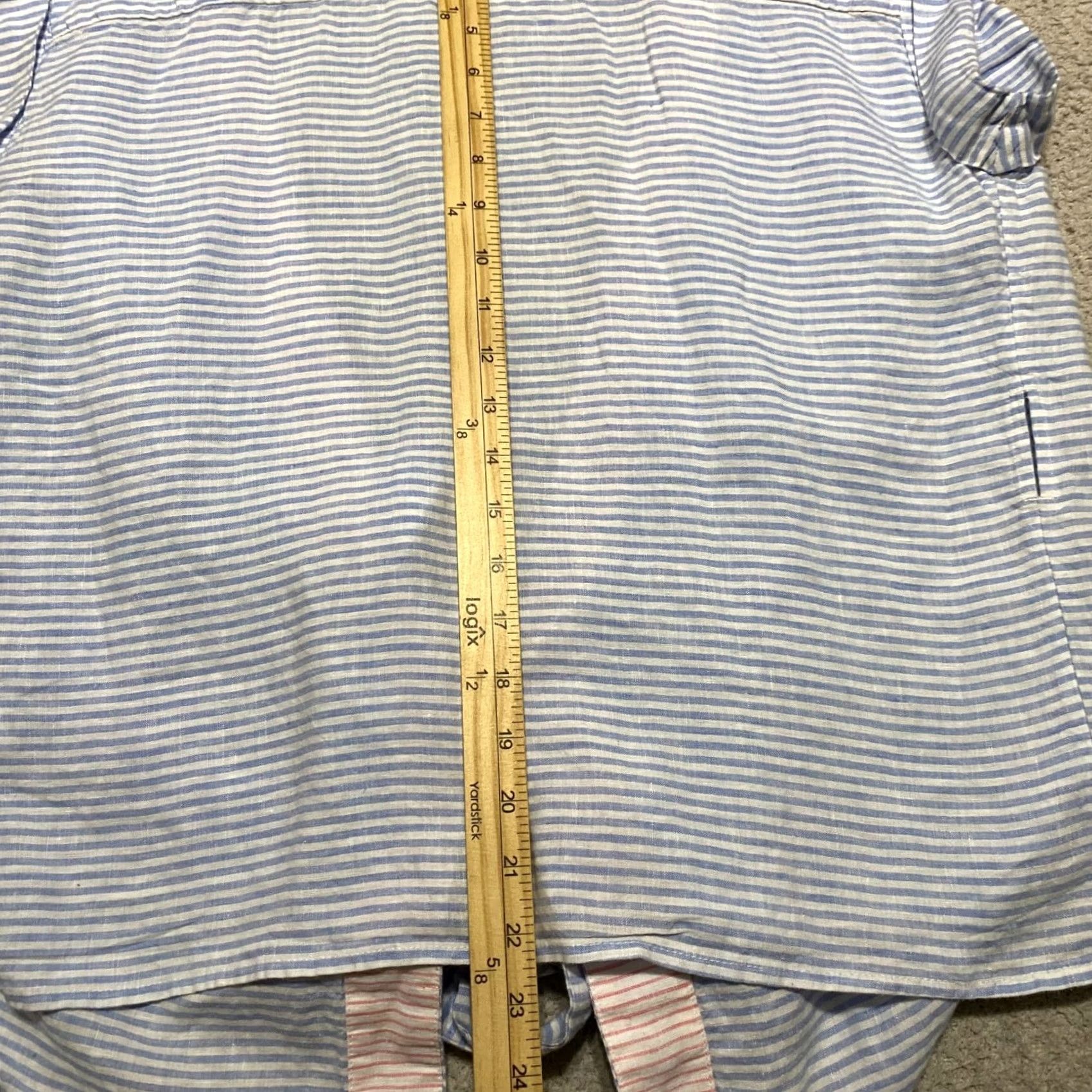 Vineyard Vines Vineyard Vines Blouse Wrap Shirt Womens S Blue Striped Linen V-Neck Beach 90s Style Size S / US 4 / IT 40 - 5 Thumbnail