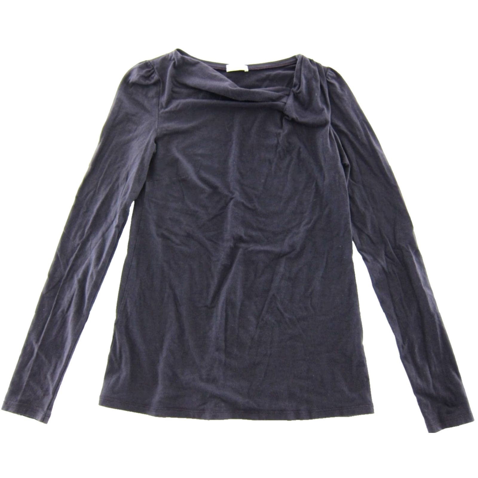 Vintage RIVAMONTI Navy Blue Cotton Stretch Long Sleeve T-Shirt Blouse Women Small Size S / US 4 / IT 40 - 2 Thumbnail