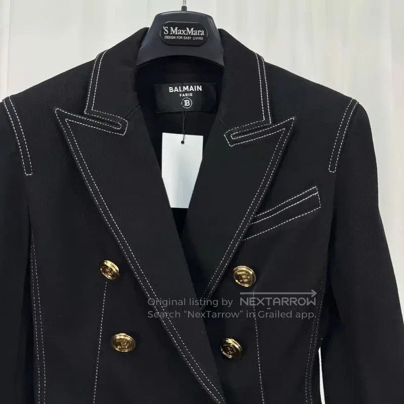 Balmain Balmain Black Denim Logo Jacket for Women . Size XS / US 0-2 / IT 36-38 - 3 Thumbnail