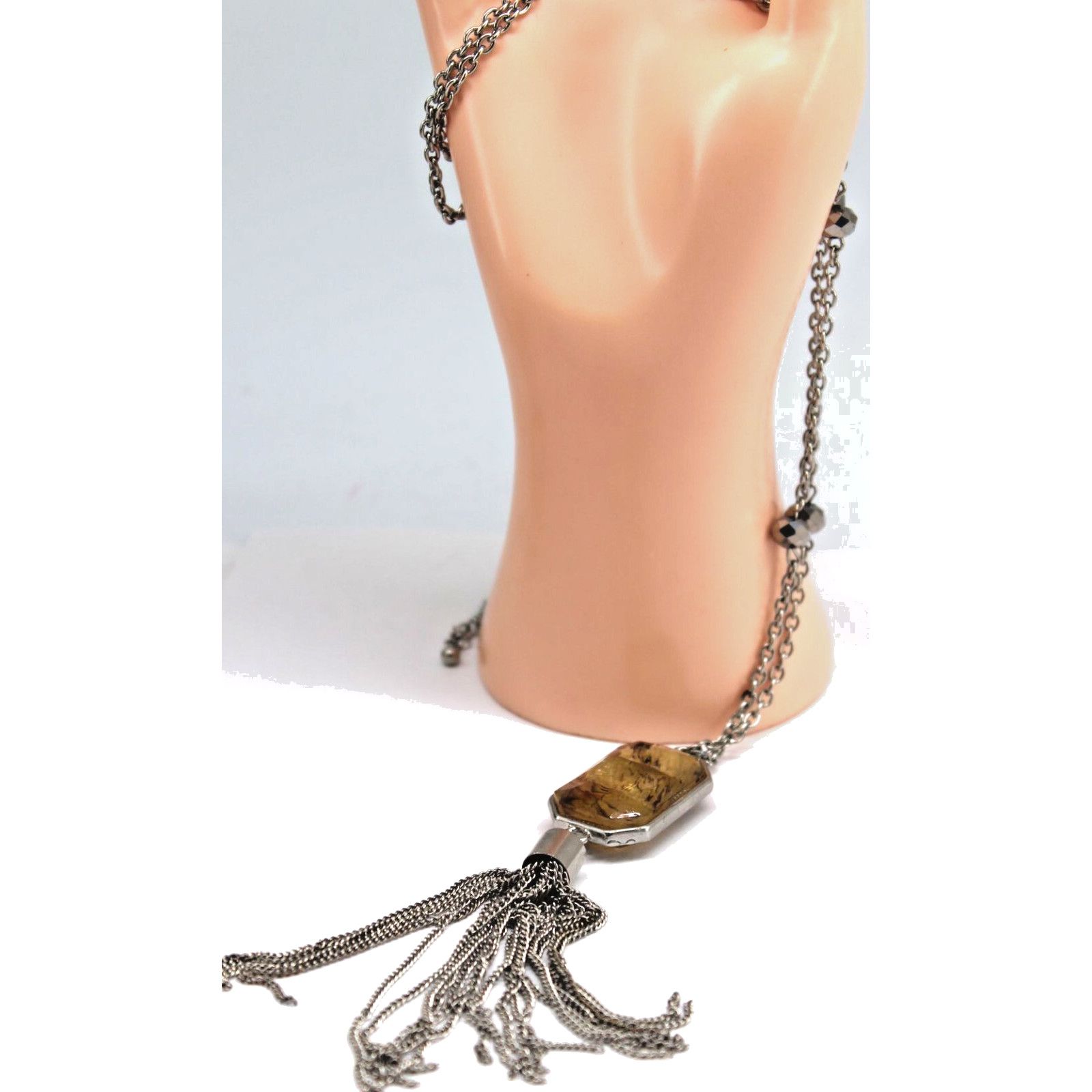 Other Vtg 42" Long Flapper Necklace Pendant Tassel Beads Size ONE SIZE - 2 Thumbnail