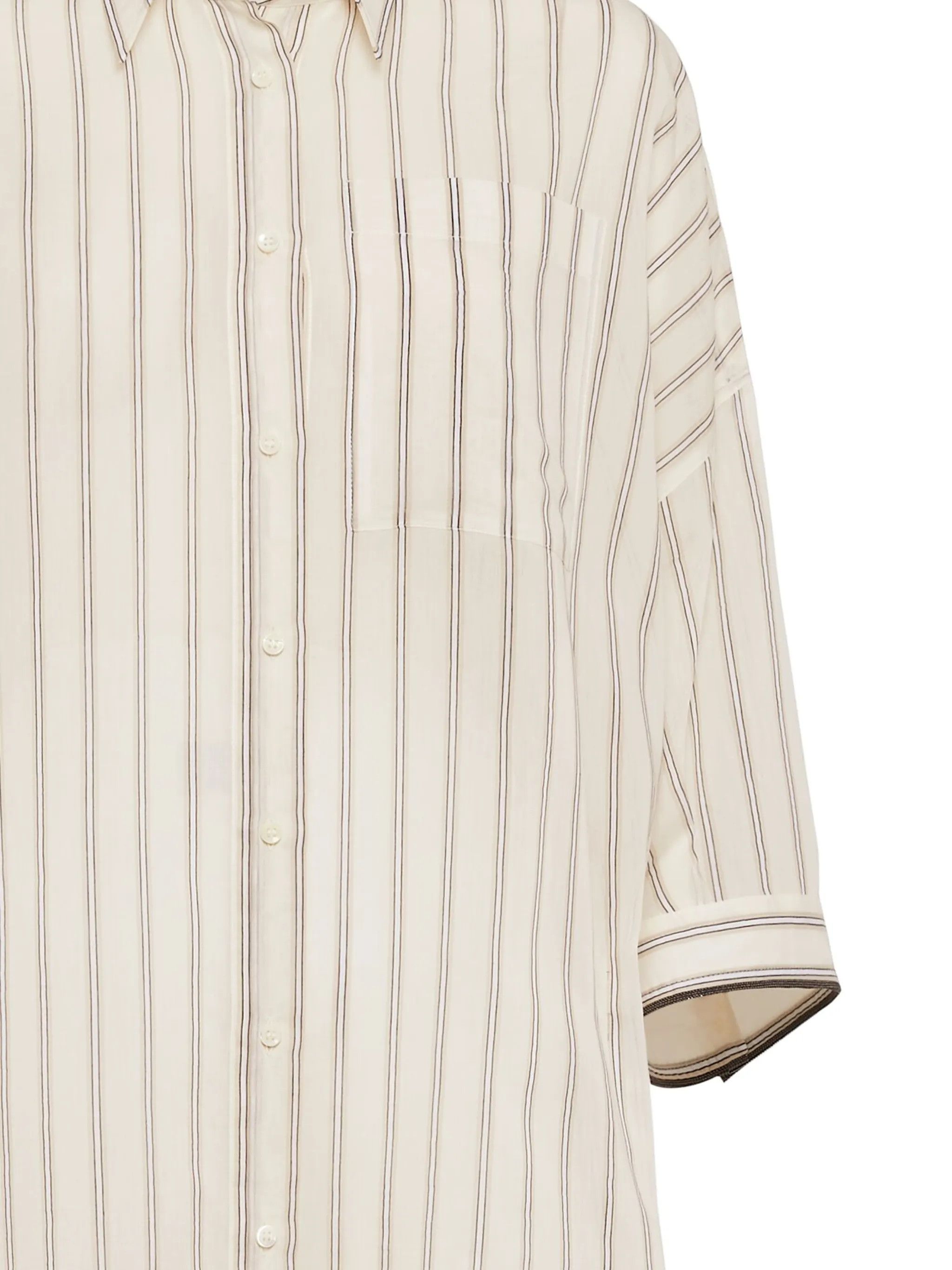 Brunello Cucinelli o1y0725 Striped Shirt in Multicolor Size XXS / US 00 / IT 34 - 2 Thumbnail
