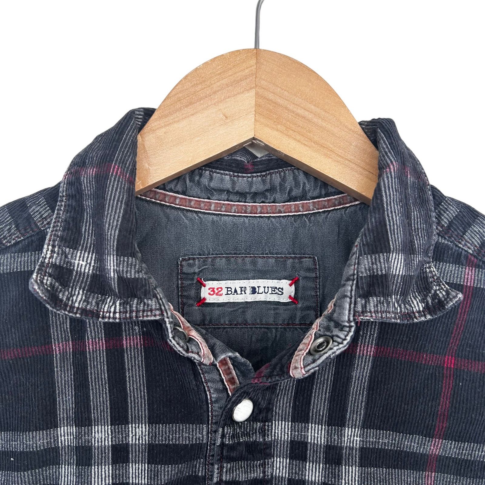 Other 32 Bar Blues Black Plaid Corduroy Snap Front Shirt Sz M Size US M / EU 48-50 / 2 - 2 Thumbnail