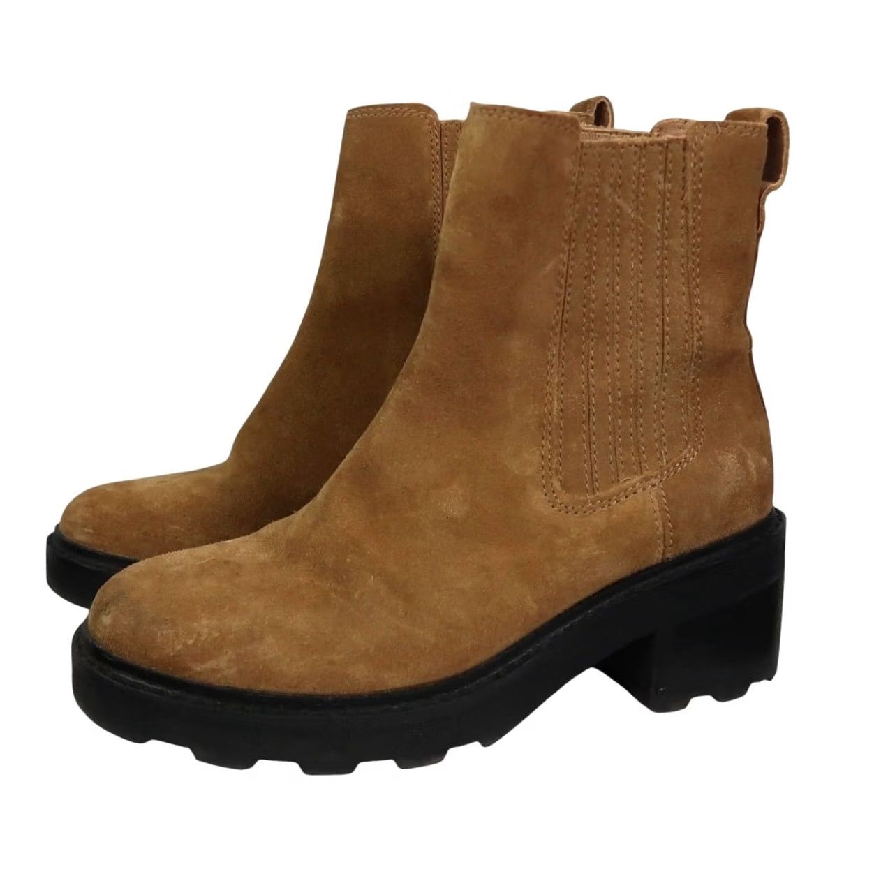 Madewell Madewell Gwenda Platform Ankle Boot Toffee Tan Suede Leather Bootie Womens Size 6 Tan Mid Heel Casual Fall Winter Spring 2" Chelsea Style Size US 6 / IT 36 - 5 Thumbnail