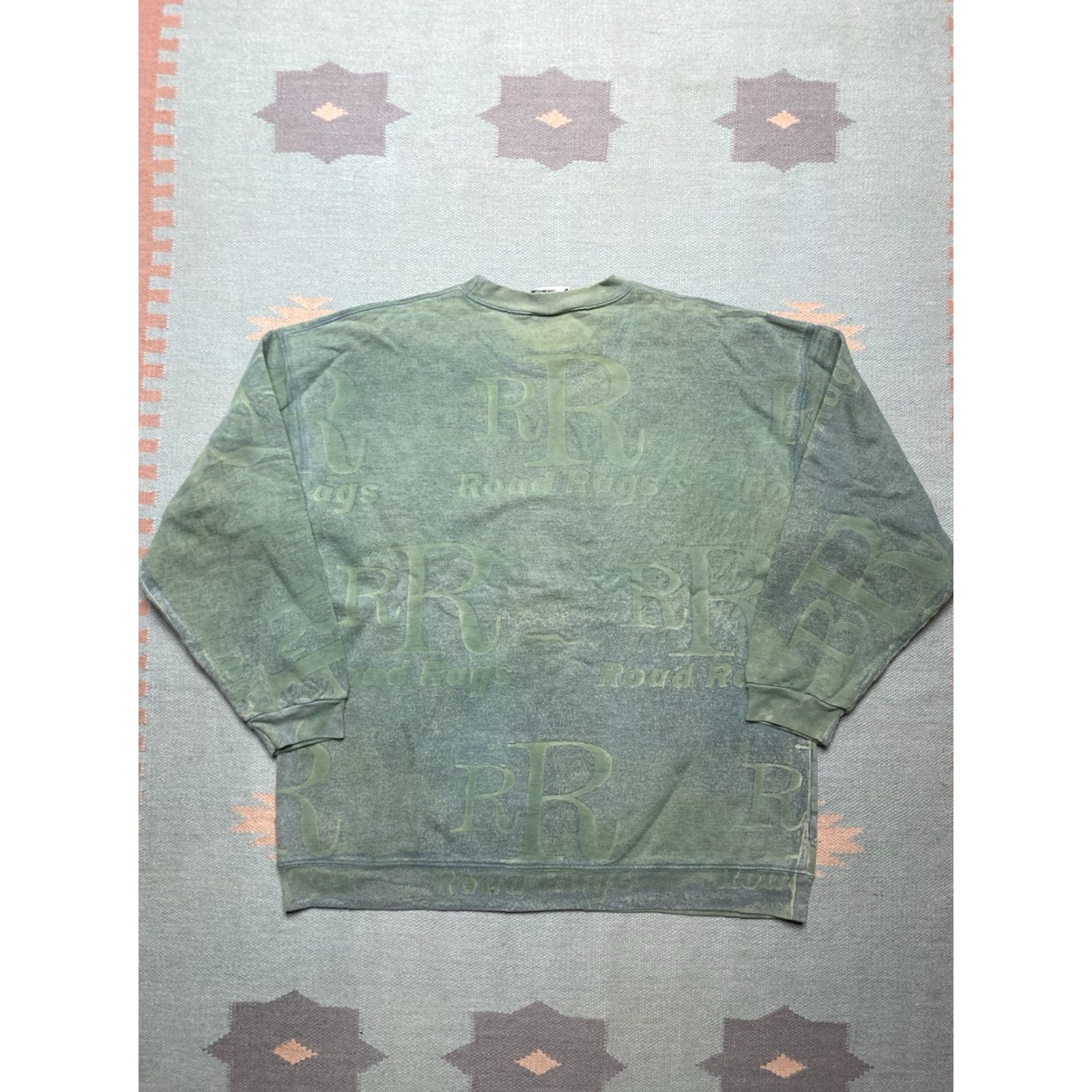 Gloverall VINTAGE 90s Road Rags Sweatshirt Crewneck Cotton USA Made Large Green Size US L / EU 52-54 / 3 - 7 Thumbnail