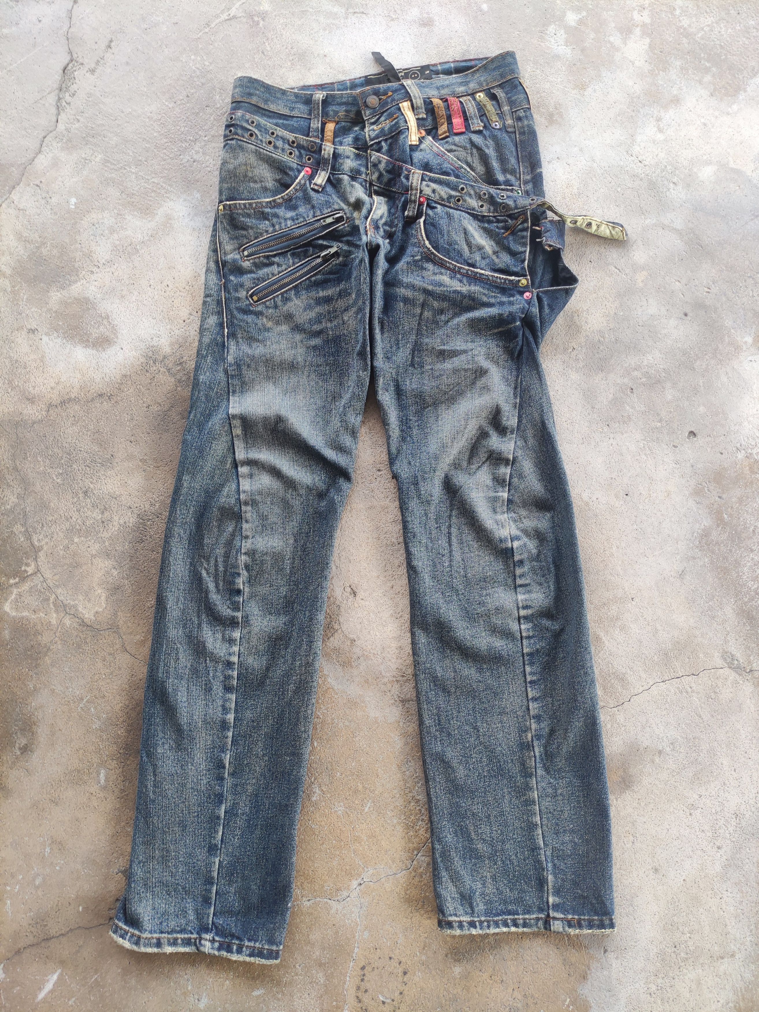 Japanese Brand Vintage Japanese Brand Double Waist Denim Faded Pants Size US 30 / EU 46 - 1 Thumbnail