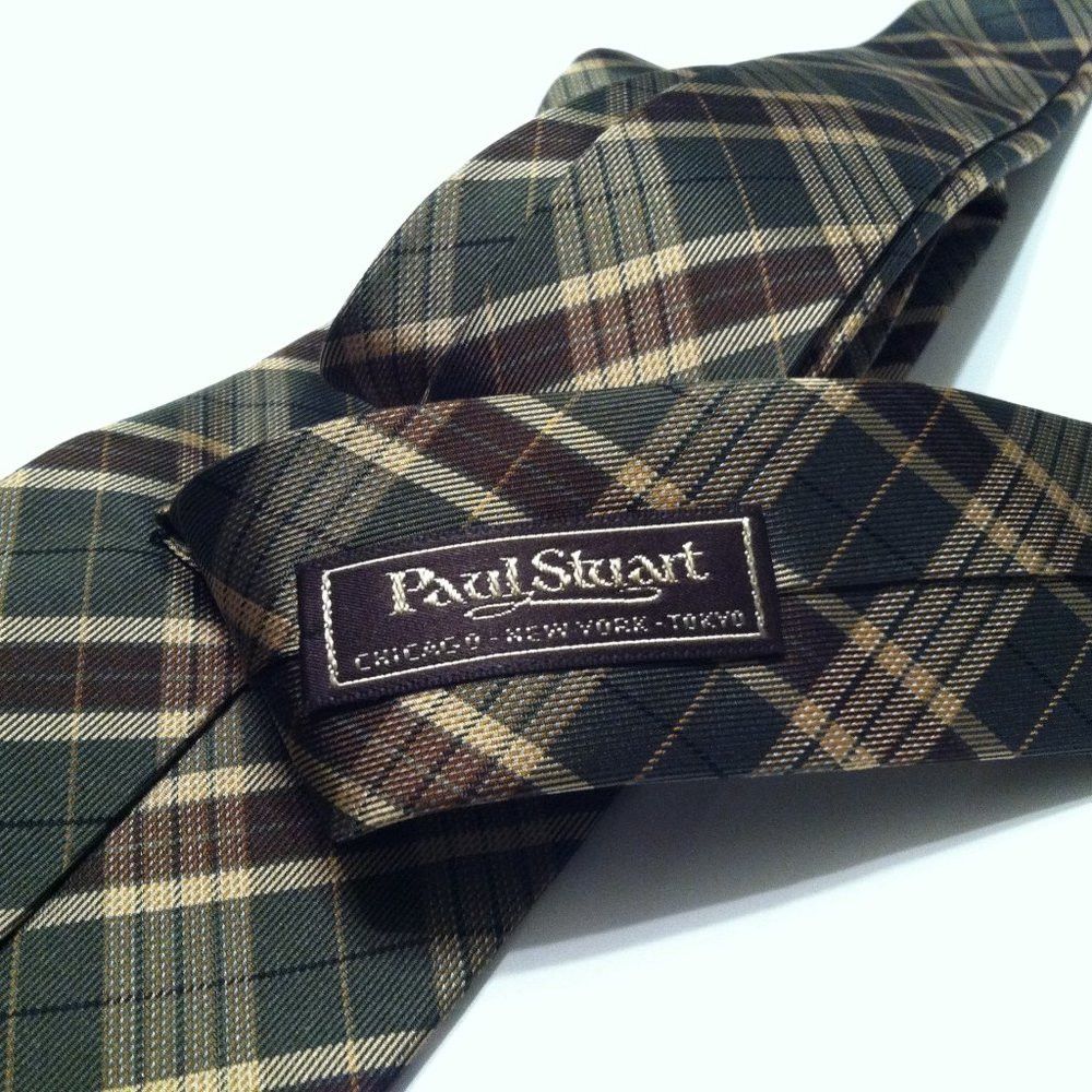Paul Stuart PAUL STUART MENS NEW MULTICOLOR SILK TIE WIDTH: 3 1/2" Size ONE SIZE - 4 Thumbnail