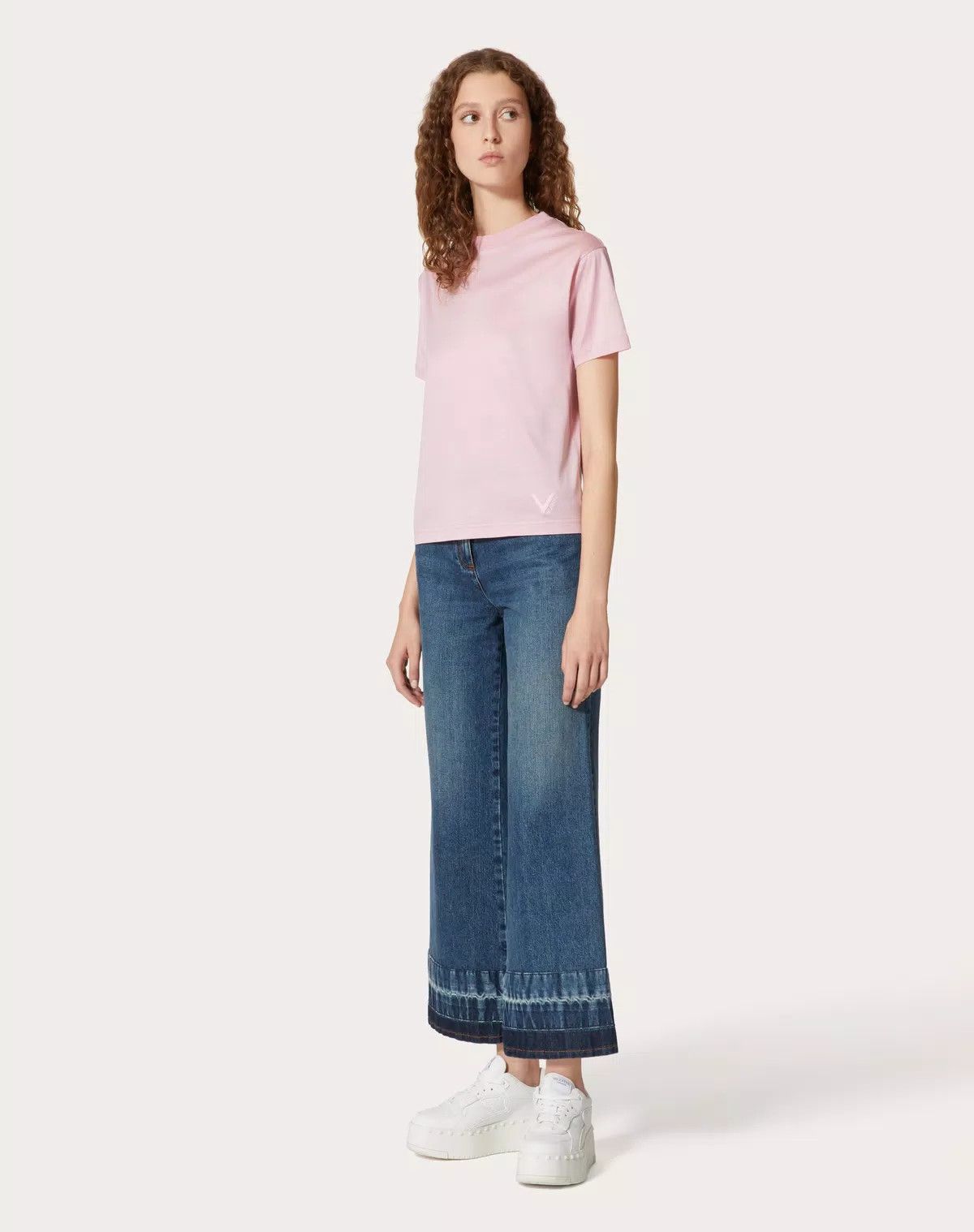 Valentino o1s1wg111125 Jersey Cotton T-Shirt in Pink Size US XXS / EU 40 - 2 Thumbnail