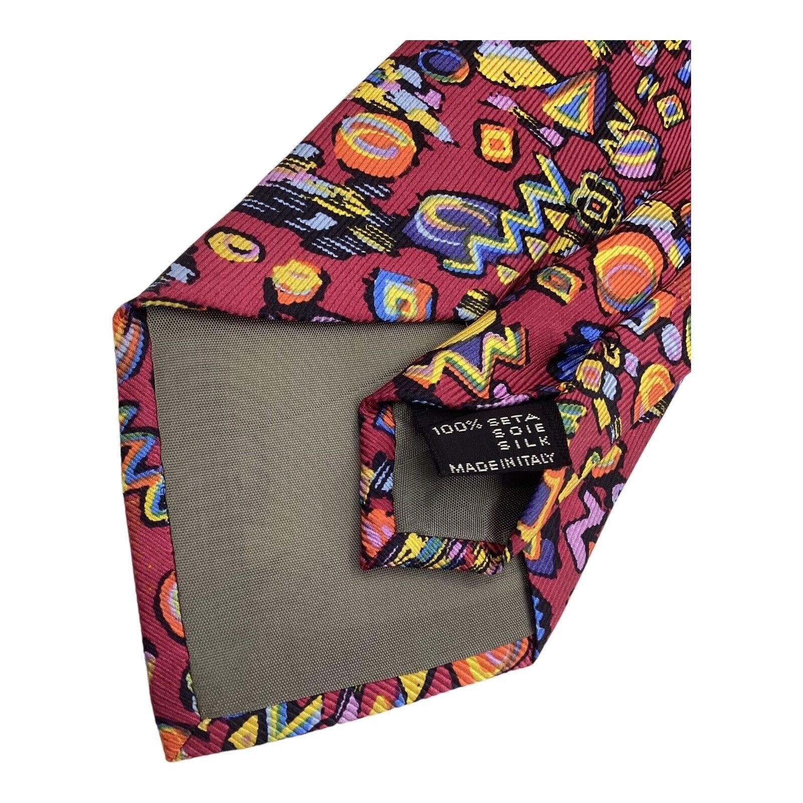 Missoni MISSONI Purple Art Print Luxury Silk Tie Made In Italy W: 3. Size ONE SIZE - 3 Thumbnail