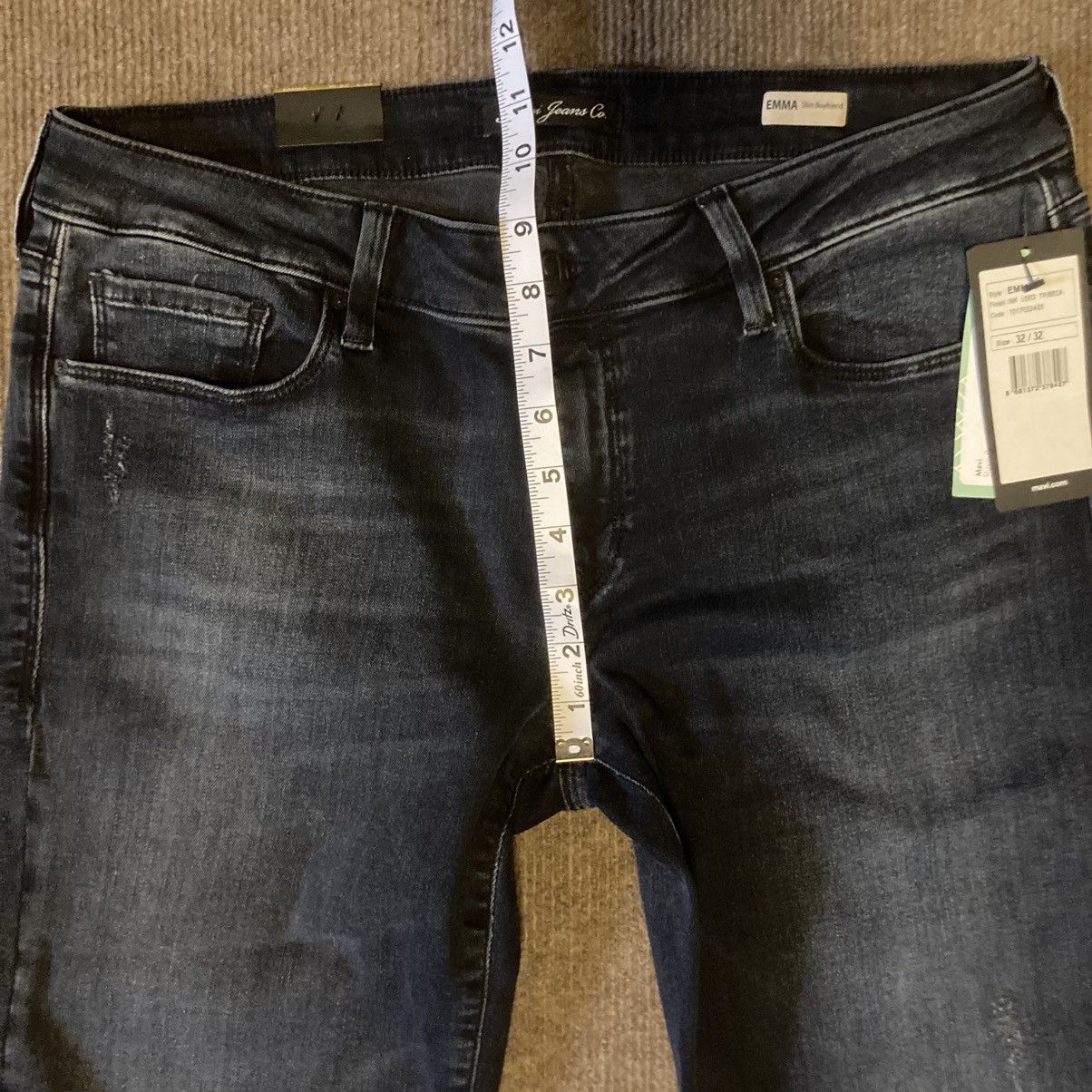 Mavi NEW Mavi Emma Boyfriend Jeans 32 Ink Used Tribeca 2010s Size 33" - 13 Thumbnail