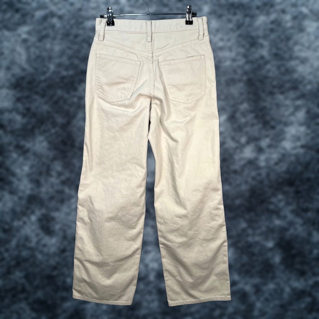 Uniqlo Uniqlo Beige High-Waist Straight-Leg Cotton Pants Womens Size 23 Size 40" / US 18 - 1 Thumbnail