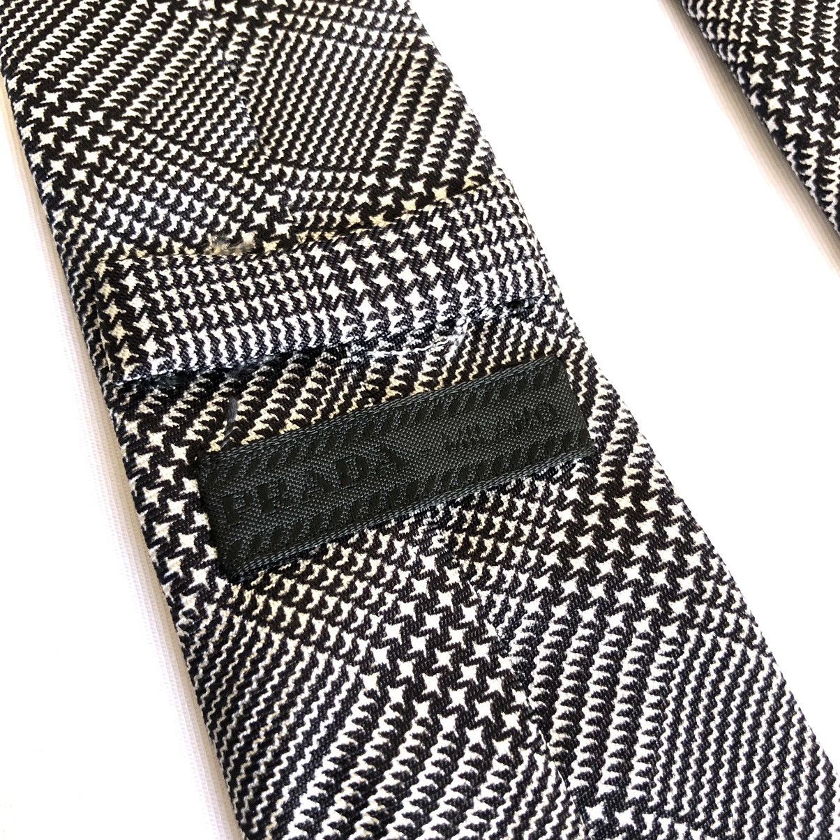 Prada PRADA MILANO Black White Tartan Slim Silk Tie Size ONE SIZE - 4 Thumbnail