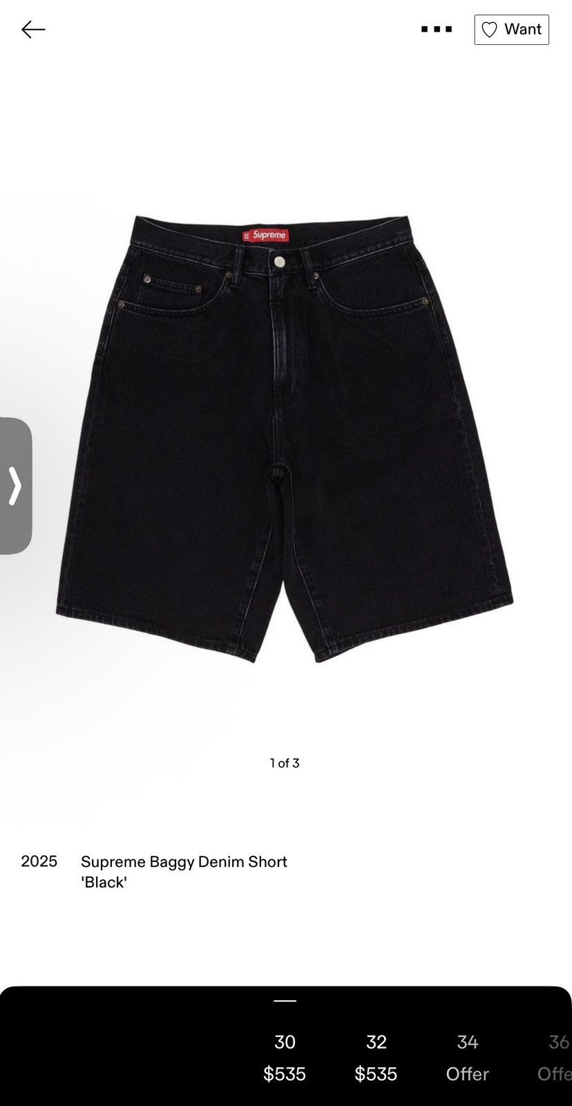 Supreme Supreme new york black jorts size 30 Size US 30 / EU 46 - 8 Thumbnail