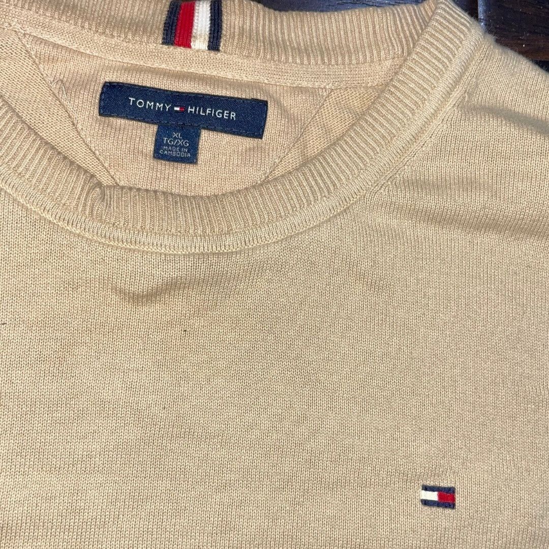 Tommy Hilfiger Classic Crewneck Sweater Size XL Cotton Casual Office Preppy Size US XL / EU 56 / 4 - 3 Thumbnail