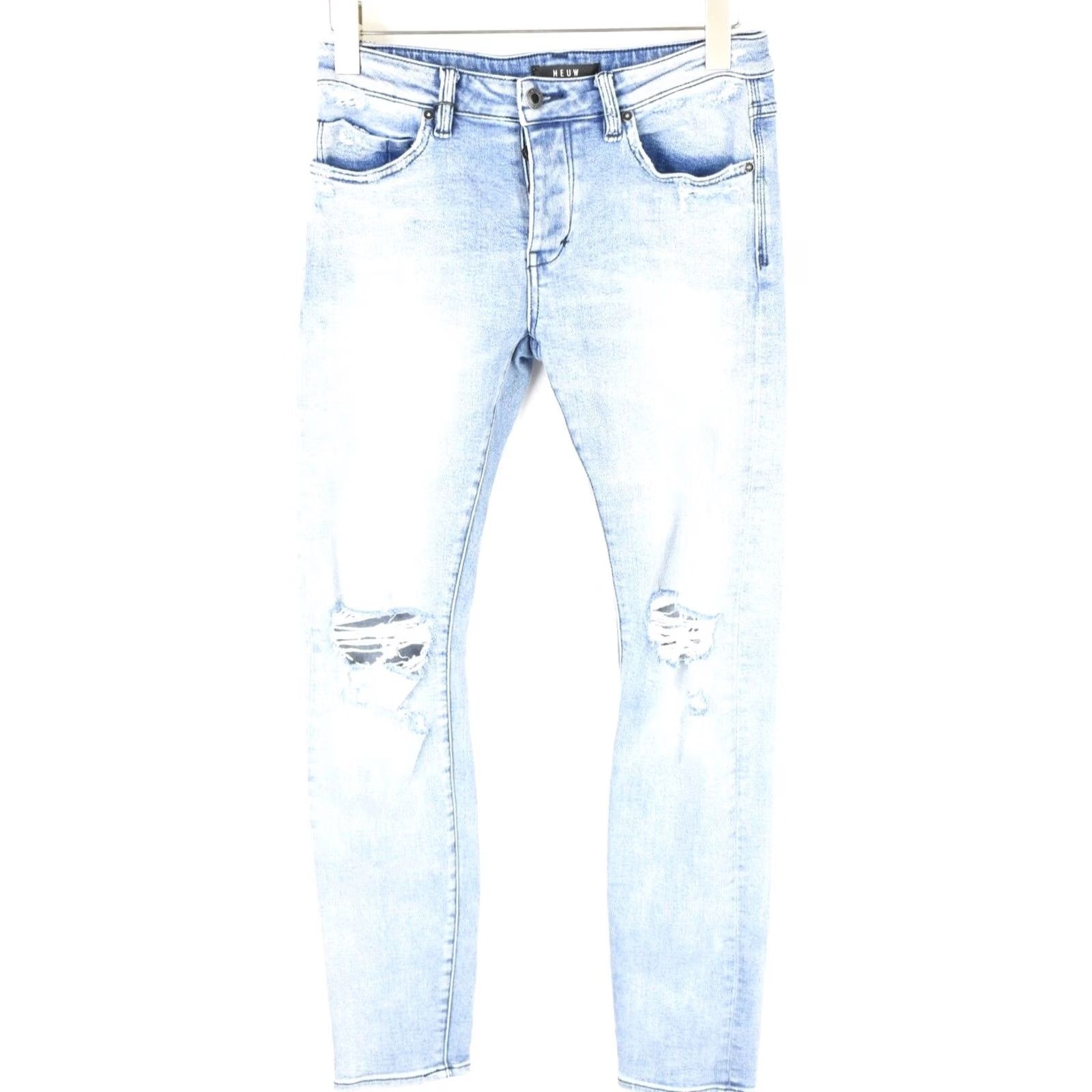 Vintage NEUW Iggy Skinny Jeans Men's W29/L32 Distressed Ripped Faded Denim Jeans Size US 29 - 2 Thumbnail