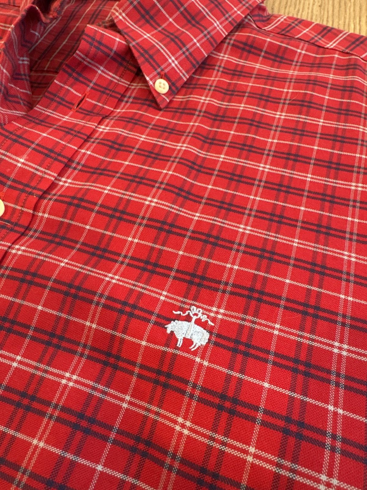 Brooks Brothers Red Plaid Supima Button Down Size US L / EU 52-54 / 3 - 2 Thumbnail