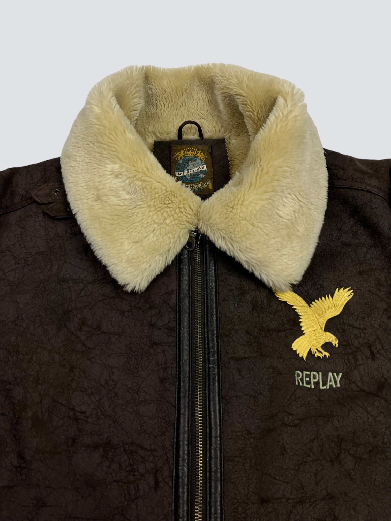 Replay 1980s B3 VELOUR SHERPA FLIGHT AVIATOR COAT JACKET - № 2004 Size US XL / EU 56 / 4 - 7 Thumbnail