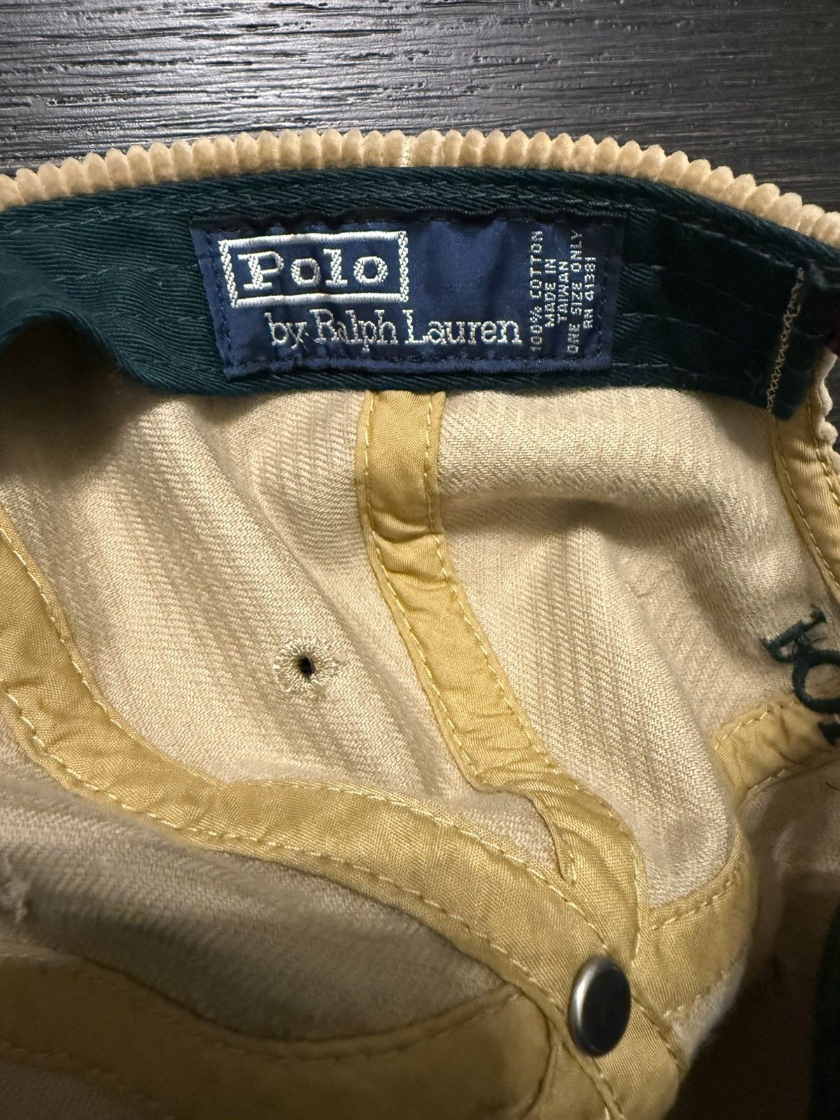 Polo Ralph Lauren Vintage Polo Ralph Lauren Tan Corduroy Strapback Hat Size ONE SIZE - 5 Thumbnail