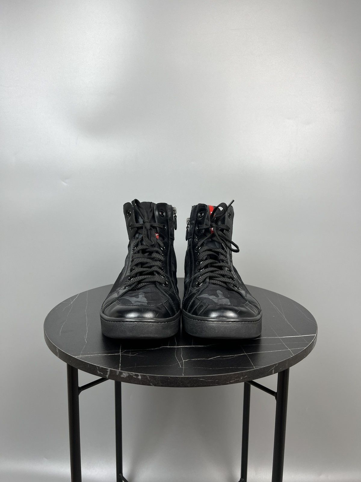 Prada Vintage Prada Red Tab Hi Top Camo Sneakers Size US 12 / EU 45 - 3 Thumbnail