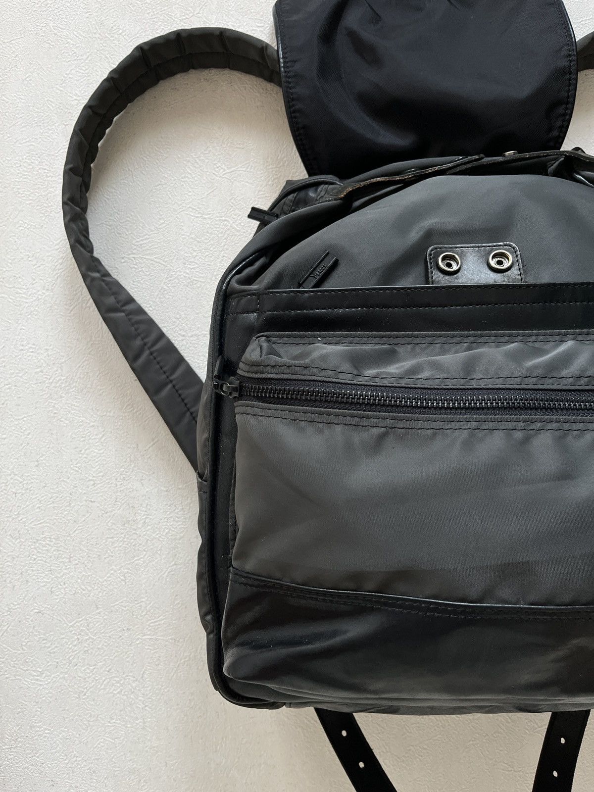 Yohji Yamamoto Yohji Yamoto Y’Saccs Nylon Leather Backpack Size ONE SIZE - 7 Thumbnail