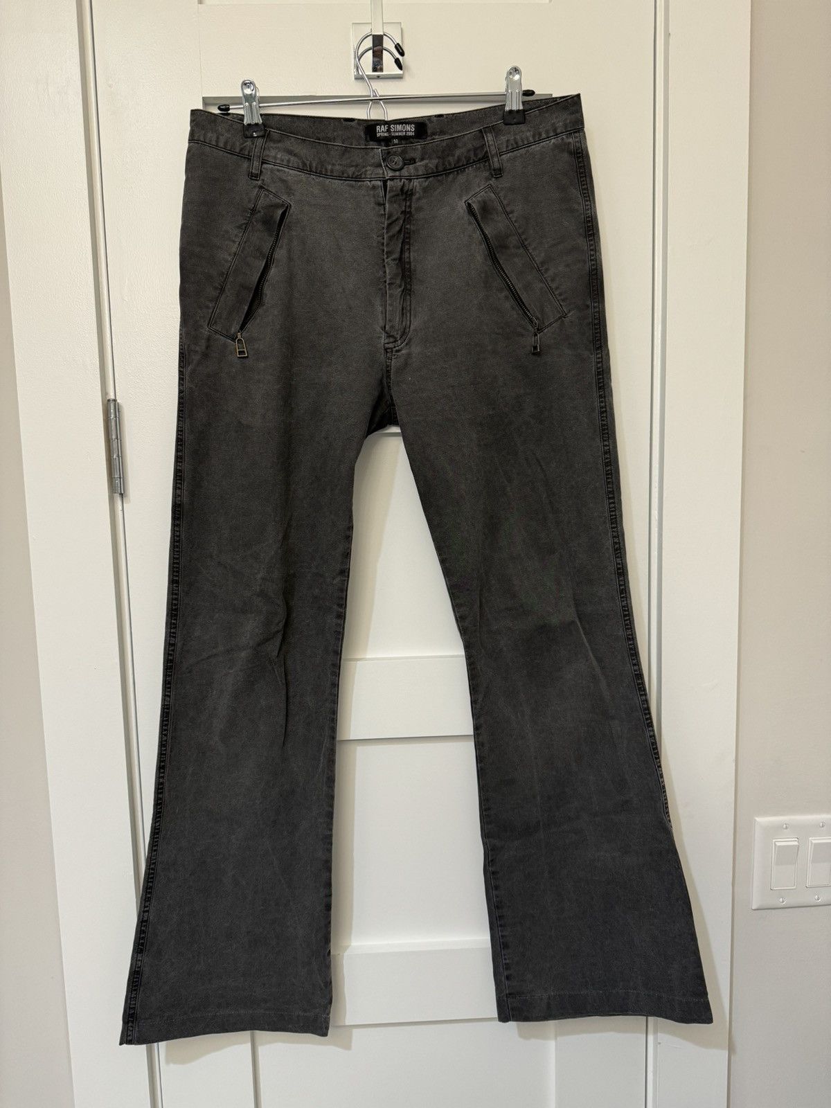 Pre-owned Raf Simons Ss 2004 Tassel Pants In Faded Black