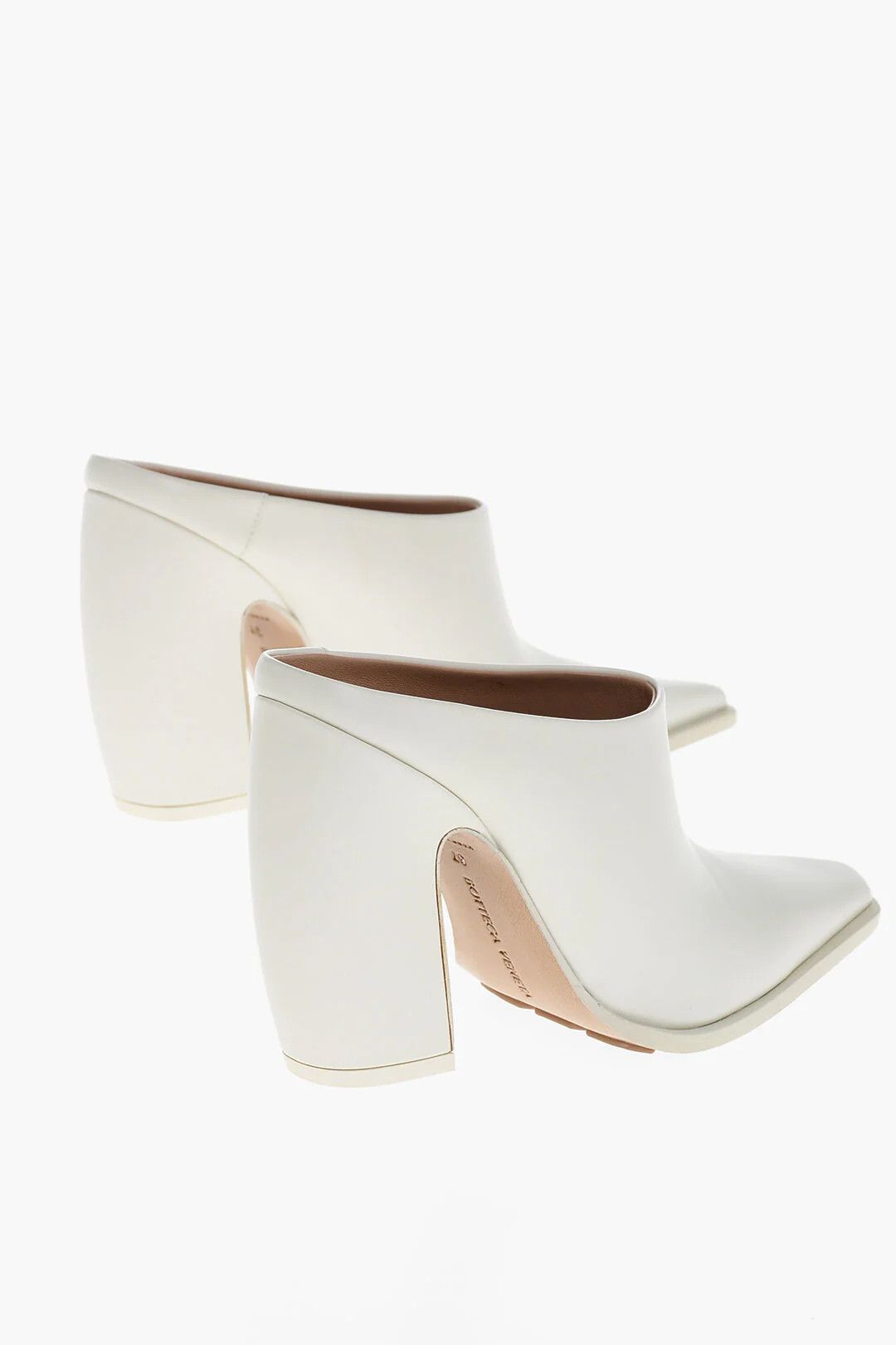 Bottega Veneta og1mm0426 Leather Mules in White Size US 7 / IT 37 - 2 Thumbnail