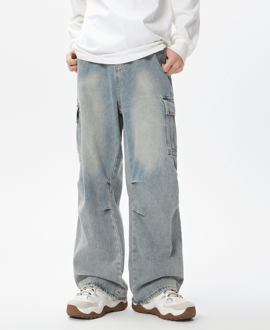 Japanese Brand × Jean Japanese retro cleanfit washed distressed cargo jeans Size US 32 / EU 48 - 2 Thumbnail