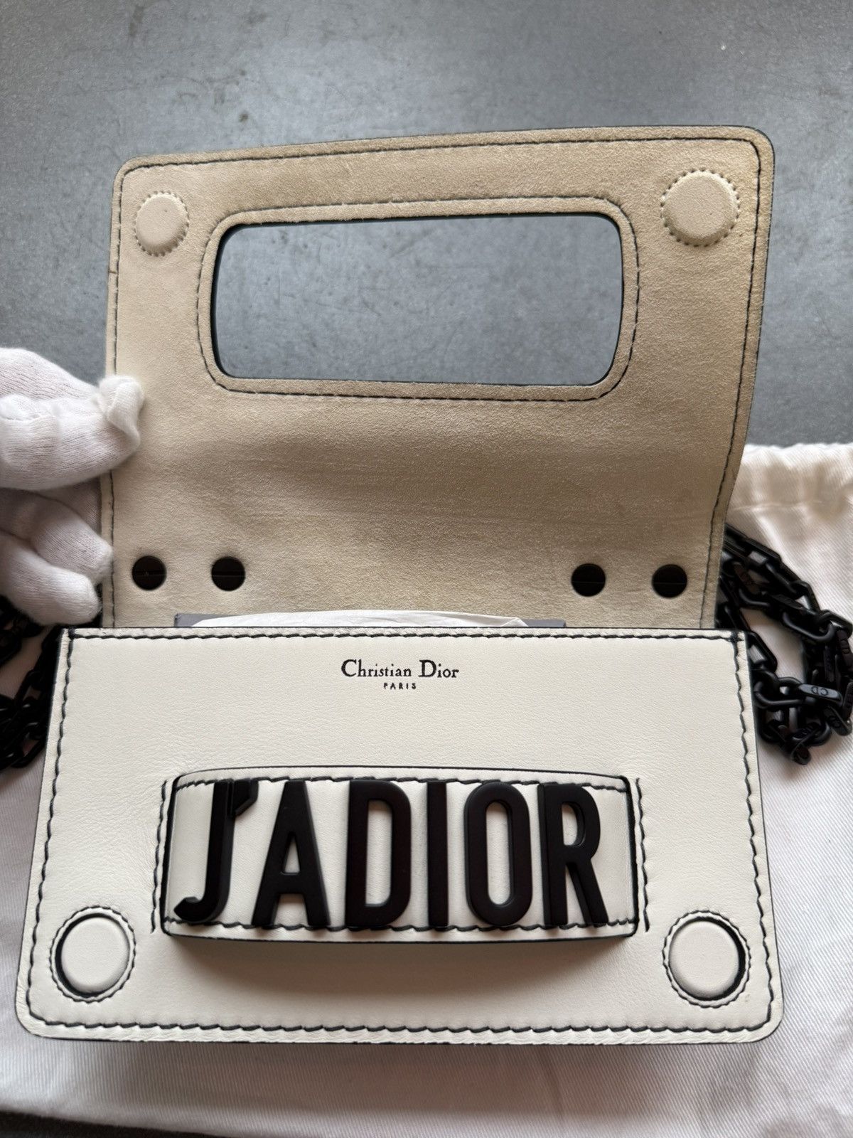 Dior Christian Dior J’Adior Calf White Leather Chain Flap Bag Size ONE SIZE - 6 Thumbnail