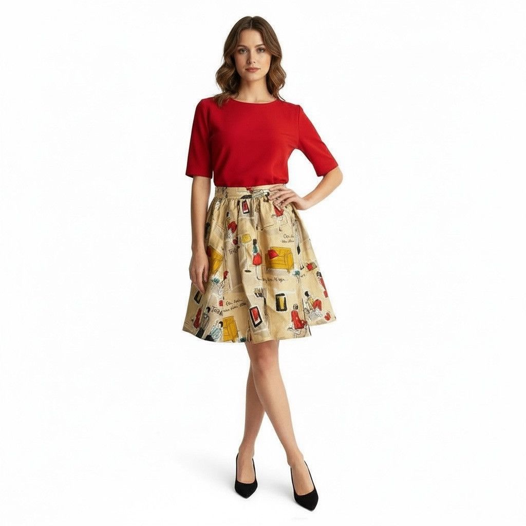 Kate Spade Kate Spade Silk-Blend Illustrated Skirt – Size 4 Size 27" / US 4 / IT 40 - 4 Thumbnail